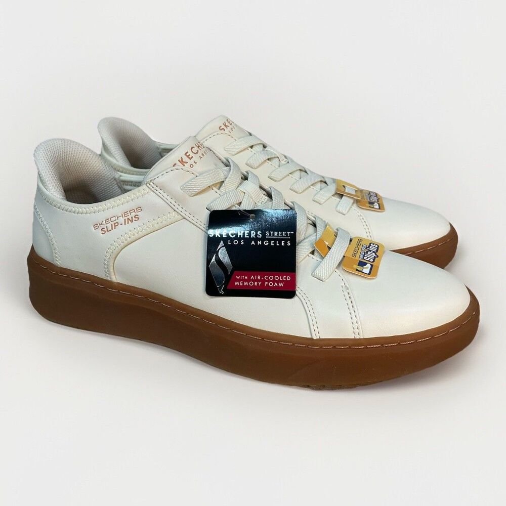 Skechers Slip-ins Court Break Double Vented Men Size 10.5 White Sneakers Shoes
